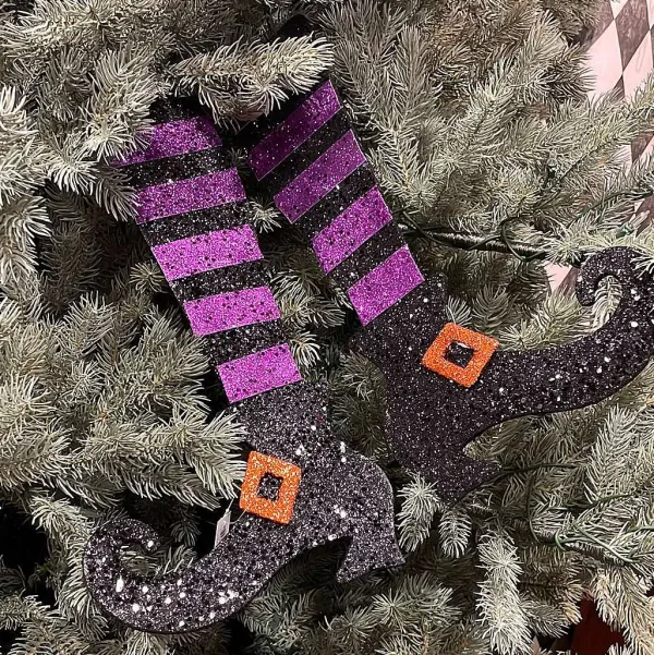 Door Decor^Craig Bachman Striped Glitter Witch Legs