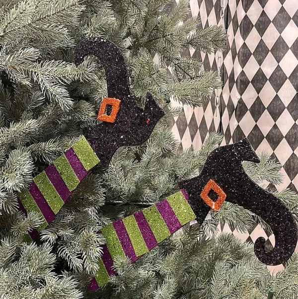 Door Decor^Craig Bachman Striped Glitter Witch Legs