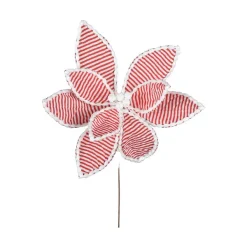 Floral^Direct Export Co. Striped Poinsettia Pick