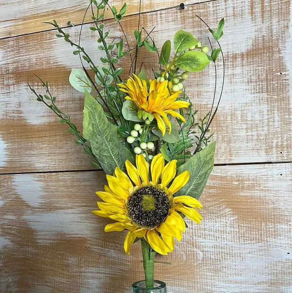 Floral^Liberty Floral Sunflower Mix Leaves Spray