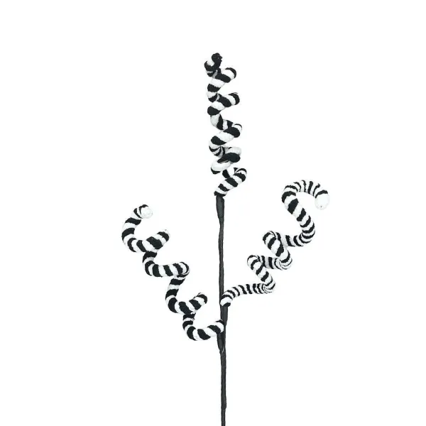 Floral^Craig Bachman Swirl Branch Spray Black And White