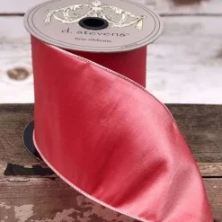 Ribbon^D. Stevens Taffeta Pink Coral Ribbon, 2.5" X 25Yd