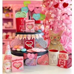 Table Decor^The Round Top Collection Talking Hearts Finial Celebrate Everyday