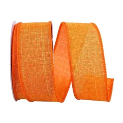 Ribbon^Reliant Ribbon Tangerine Linen Ribbon, 1.5" X 10Yd