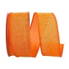 Spring Ribbon^Reliant Ribbon Tangerine Linen Ribbon, 1.5" X 10Yd