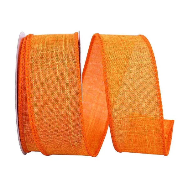 Spring^Reliant Ribbon Tangerine Linen Ribbon, 1.5" X 10Yd