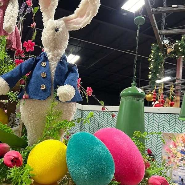 Table Decor^180 Degrees Teal Flocked Eggs