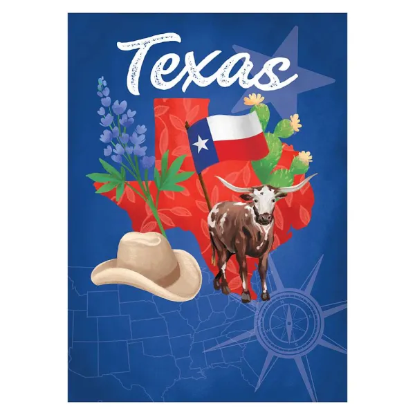 Signs^Evergreen Texas State Garden Suede Flag