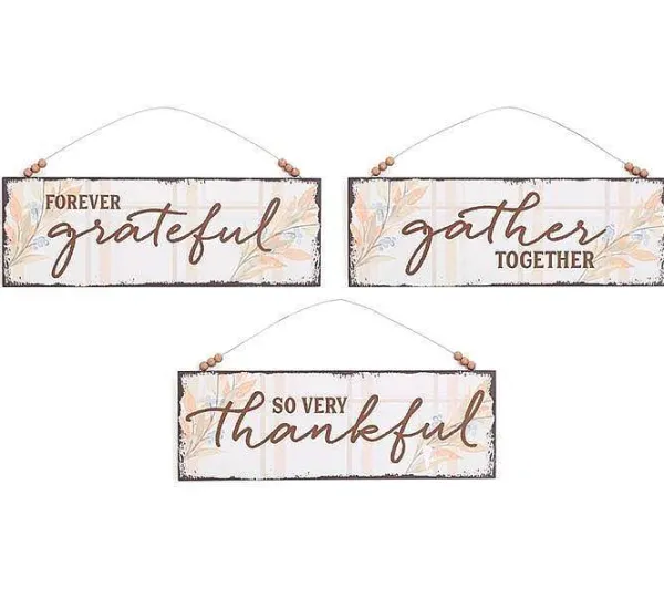 Wall Decor^Burton & Burton Thankful Fall Plaid Sign