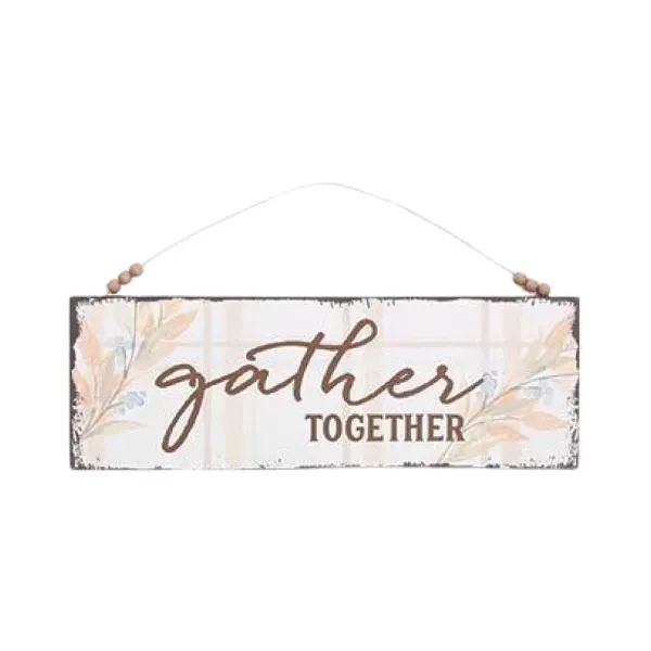 Table Decor^Burton & Burton Thankful Fall Plaid Sign
