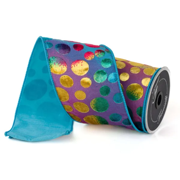 Ribbon^Farrisilk Turquoise Cosmo Ribbon, 4" X 10Yd