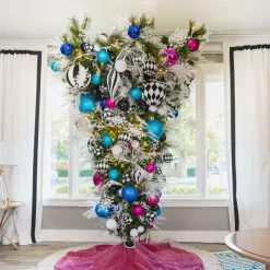 Ball Ornaments^Farrisilk Turquoise Glitter Ball Ornament, 8