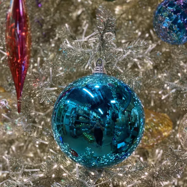 Ball Ornaments^Farrisilk Turquoise Shiny Ball Ornament, 4"