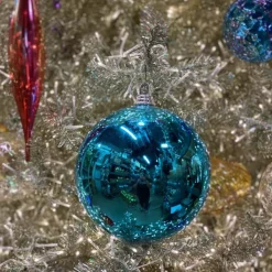 Ball Ornaments^Farrisilk Turquoise Shiny Ball Ornament, 6