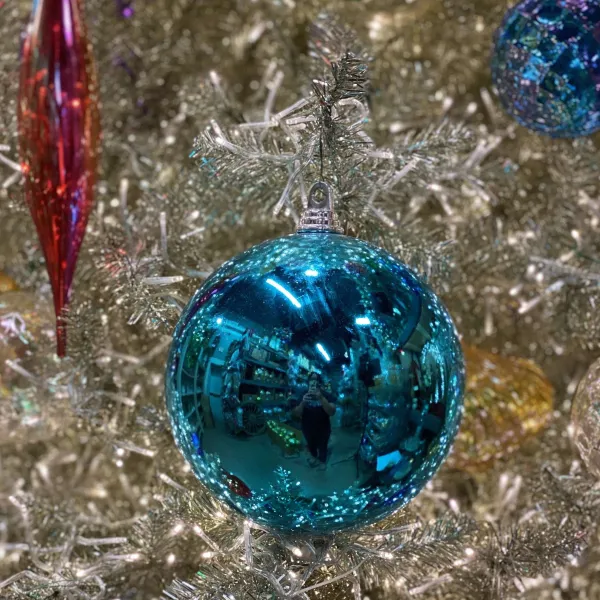 Ball Ornaments^Farrisilk Turquoise Shiny Ball Ornament, 6"