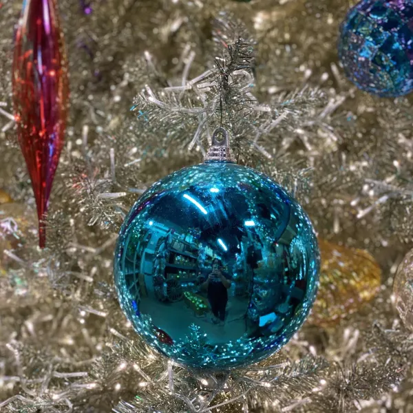 Ball Ornaments^Farrisilk Turquoise Shiny Ball Ornament, 8"