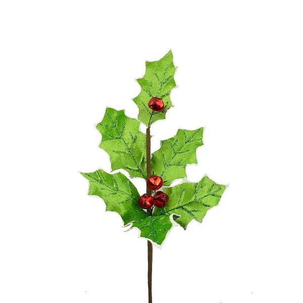 Picks^Liberty Floral Velvet Holly Leaf Bell Pick
