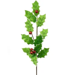 Sprays^Liberty Floral Velvet Holly Leaf Bell Spray