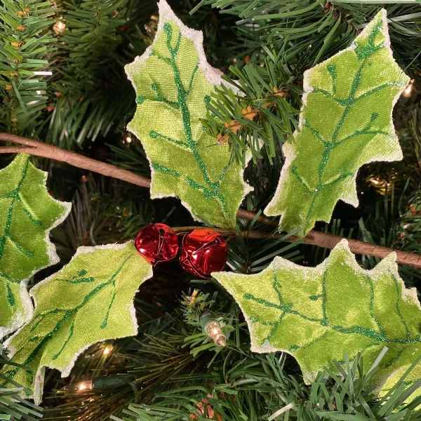Table Decor^LIBERTY FLORAL Velvet Holly Leaf Garland