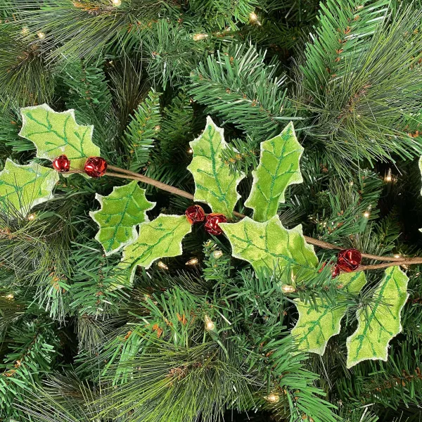 Table Decor^LIBERTY FLORAL Velvet Holly Leaf Garland