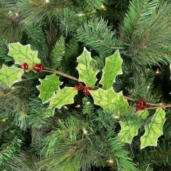Floral Decor^LIBERTY FLORAL Velvet Holly Leaf Garland