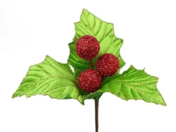 Floral^Liberty Floral Velvet Holly Leaf Pick