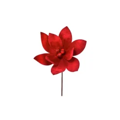 Stems^Regency Velvet Jingle Bell Poinsettia Stem
