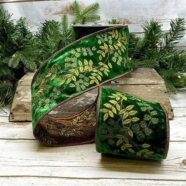 St. Patrick's Day^D. Stevens Vine Green Embroidery Ribbon, 4" X 5"Yd