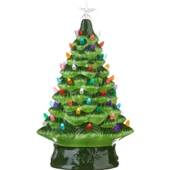 Focal Points^RAZ Vintage Lighted Tree With Timer, 17"