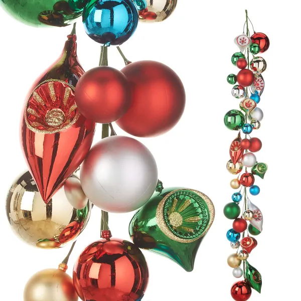 Garlands^RAZ Vintage Ornament Ball Garland, 4'