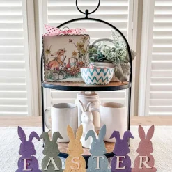 Focal Points^The Round Top Collection Vintage Pastel Bunny Centerpiece