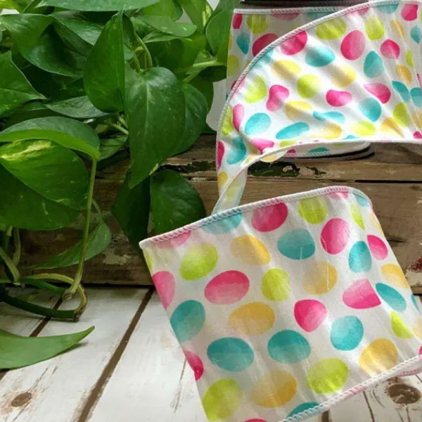 Ribbon^D. Stevens Watercolor Egg Ribbon, 4" X 10Yd