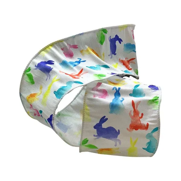 Ribbon^D. Stevens Watercolor Multicolor Rabbit Ribbon, 4"X10Yd