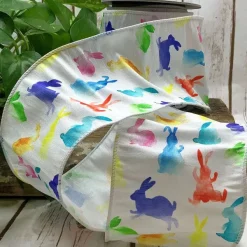 Ribbon^D. Stevens Watercolor Multicolor Rabbit Ribbon, 4"X10Yd