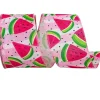 Spring^Reliant Ribbon Watermelon Slices Linen Ribbon, 2.5" X 10Yd
