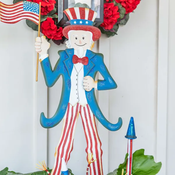 Pot Stakes^The Round Top Collection Waving Flag Uncle Sam