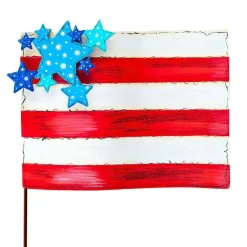Wall Decor^The Round Top Collection Waving Flag With Raised Stars