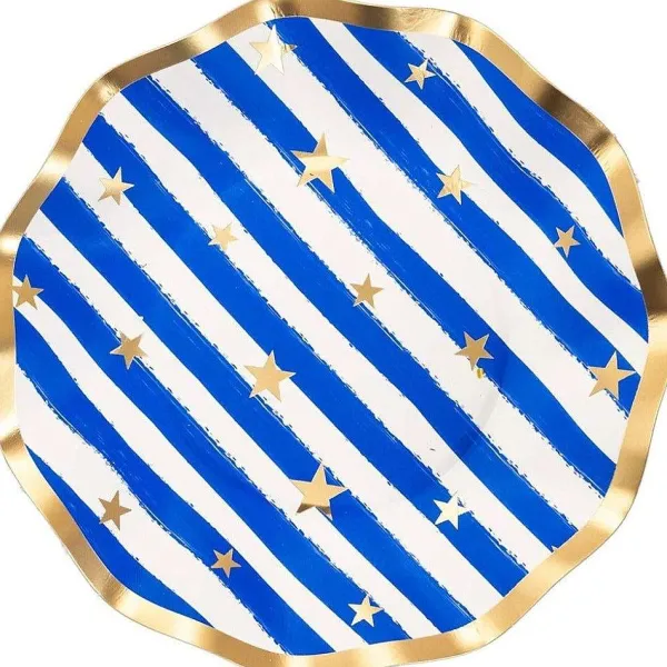 Kitchen & Dining^Sophistiplate Wavy Appetizer Plate, Patriotic Confetti