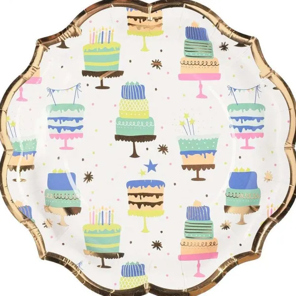 Celebrate Birthday^Sophistiplate Wavy Appetizer Plate, Patterned Birthday