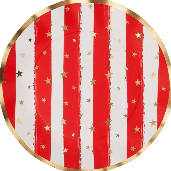 Kitchen & Dining^Sophistiplate Wavy Dinner Plate, Patriotic Confetti