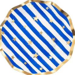 Party Diy^Sophistiplate Wavy Salad Plate, Patriotic Confetti