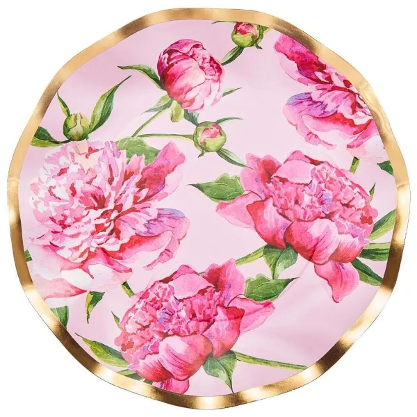 Wedding Showers^Sophistiplate Wavy Salad Plate, Pink Peonies