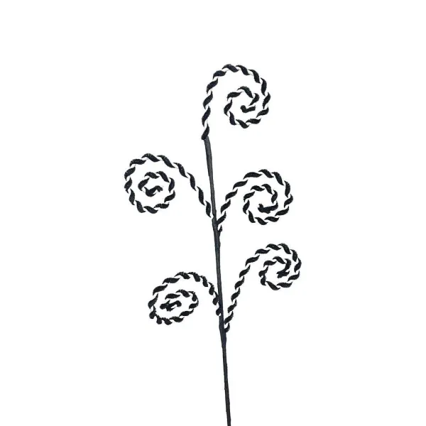 Floral^Liberty Floral White And Black Chenille Curly Spray