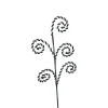 Sprays^Liberty Floral White And Black Chenille Curly Spray