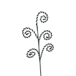Sprays^Liberty Floral White And Black Chenille Curly Spray