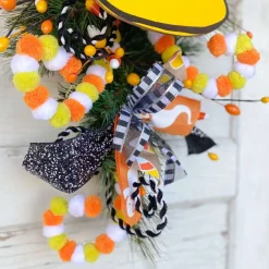 Sprays^Liberty Floral White And Black Chenille Curly Spray