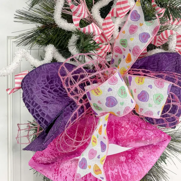 Ribbon^Craig Bachman White Conversation Hearts Ribbon