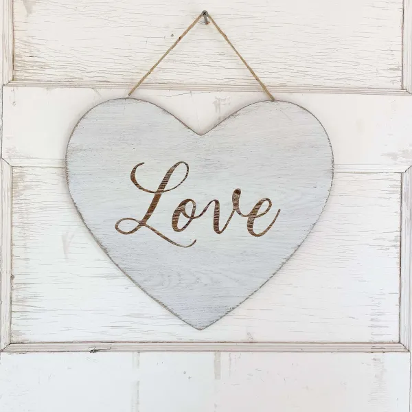 Focal Points^Burton & Burton White Hanging Love Heart