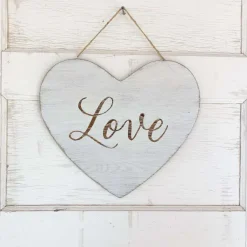 Signs^Burton & Burton White Hanging Love Heart