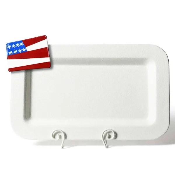 Table Decor^Happy Everything White Small Dot Mini Entertaining Platter By !